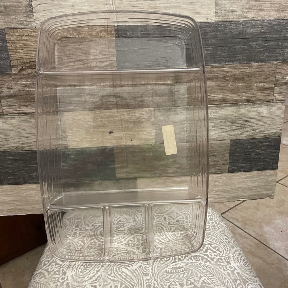 Longaberger Basket Protector 5 Way Serving Divided heavy Clear Tray Insert 40754